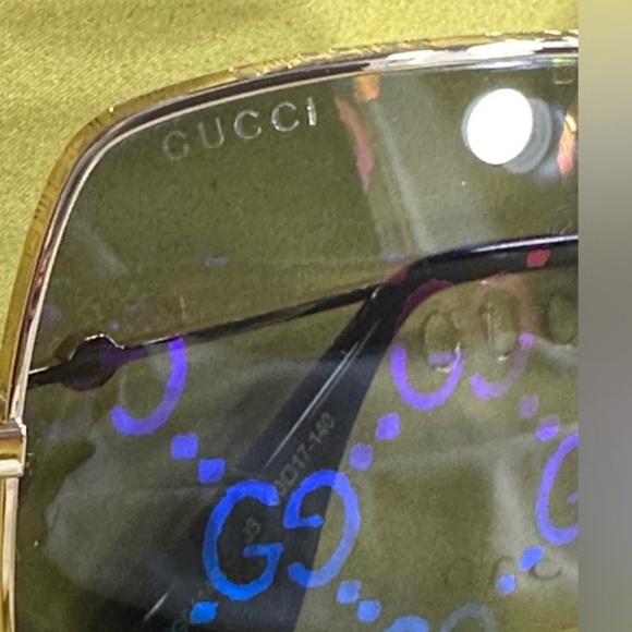 GUCCI EUC SUPREME UNISEX SQUARE GG PRINT MONOGRAM MIRROR SUNGLASSES - Picture 6 of 12